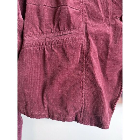 Calvin Klein Jeans Lined Corduroy Blazer Y2K Academia Button Front Burgundy L - Picture 5 of 10